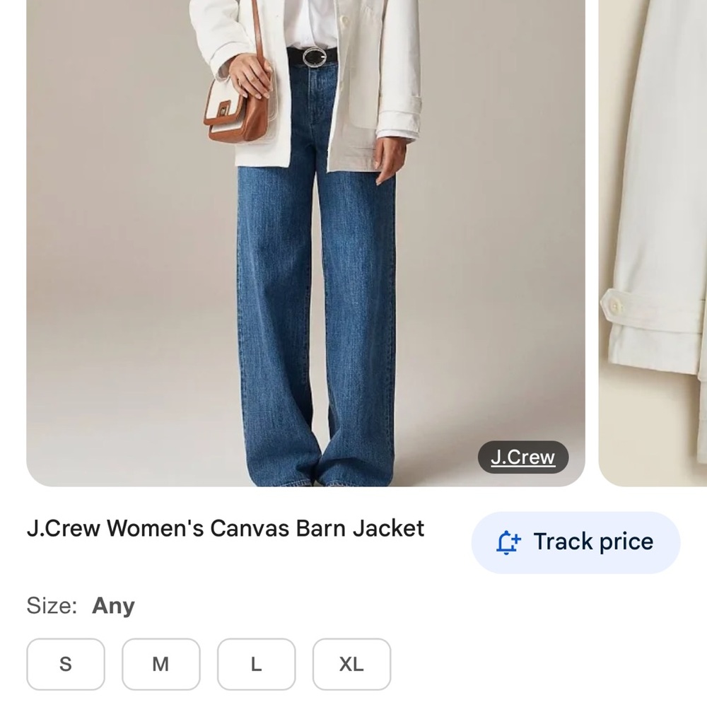 J. Crew Women's White Canvas Barn Jacket